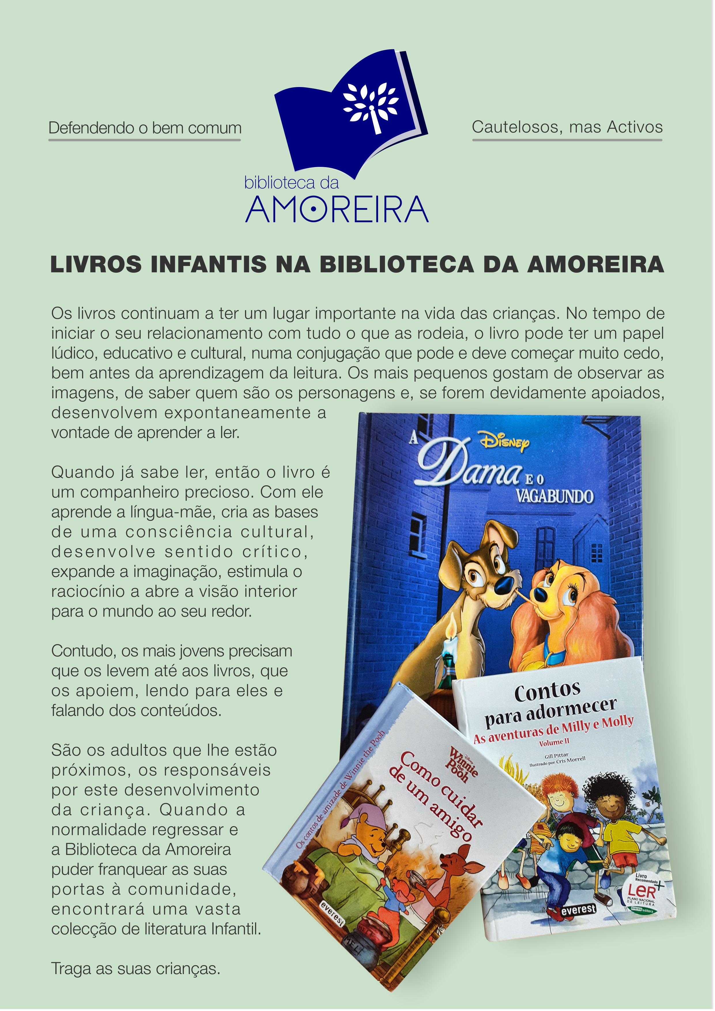 LIVROS INFANTIS NA BIBLIOTECA DA AMOREIRA